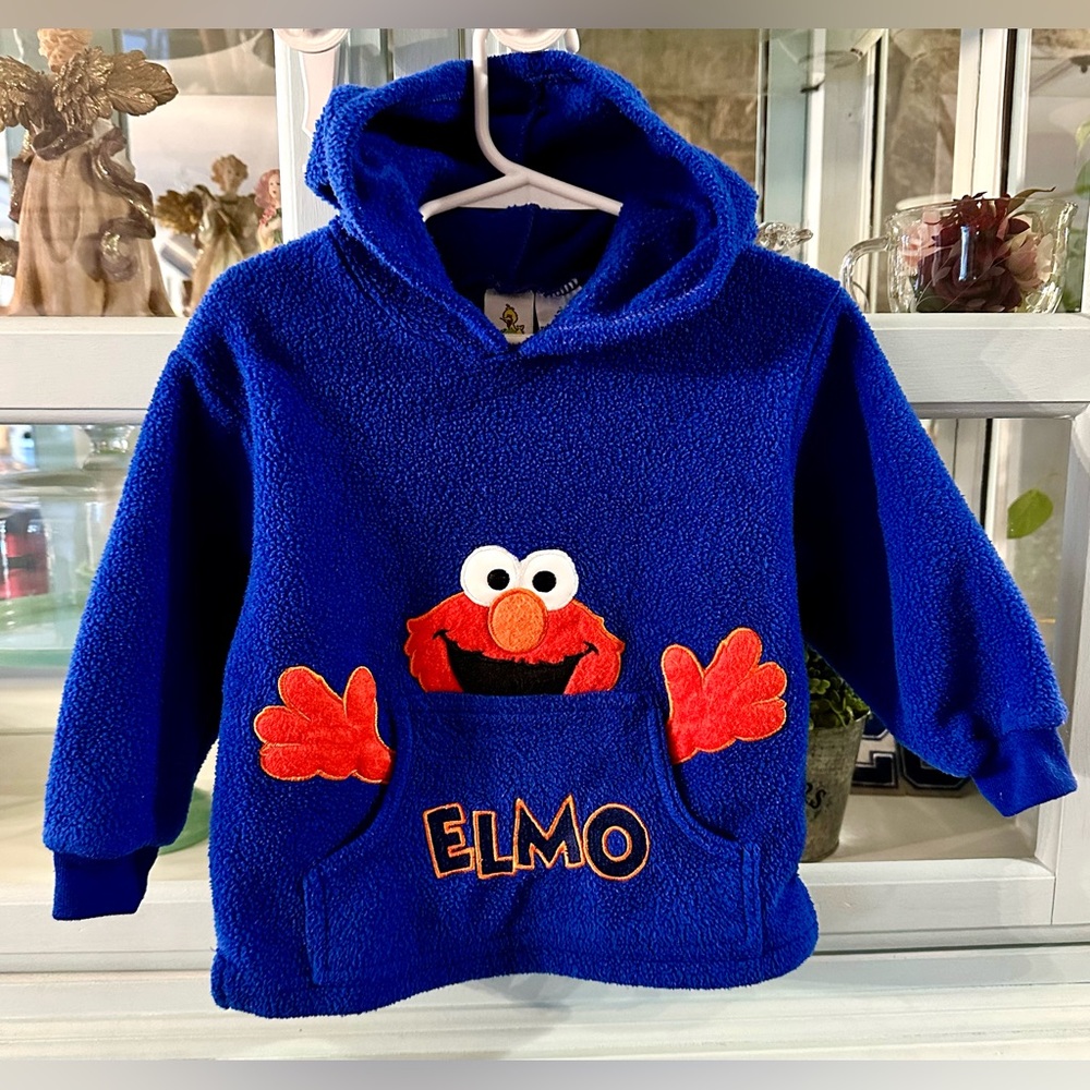 Vintage Sesame Street Vibrant Blue Elmo Hoodie
